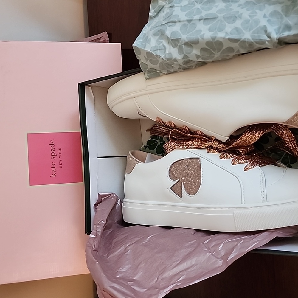 NEW Kate Spade Glitz rose gold sneakers 10B - Picture 7 of 7